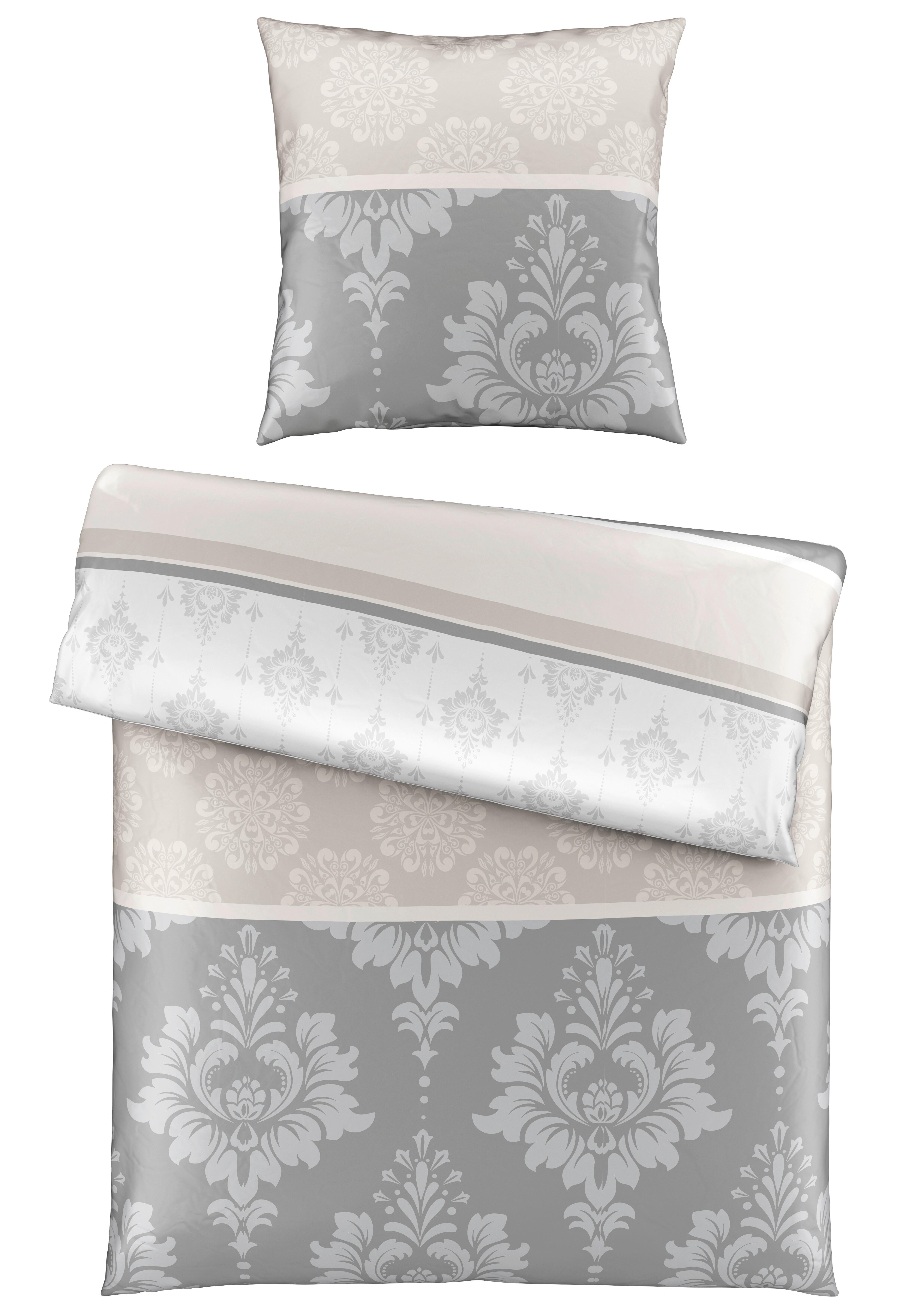 Bettwäsche Yvonne Grau ca. 135x200cm - Grau, KONVENTIONELL, Textil (135/200cm) - Modern Living