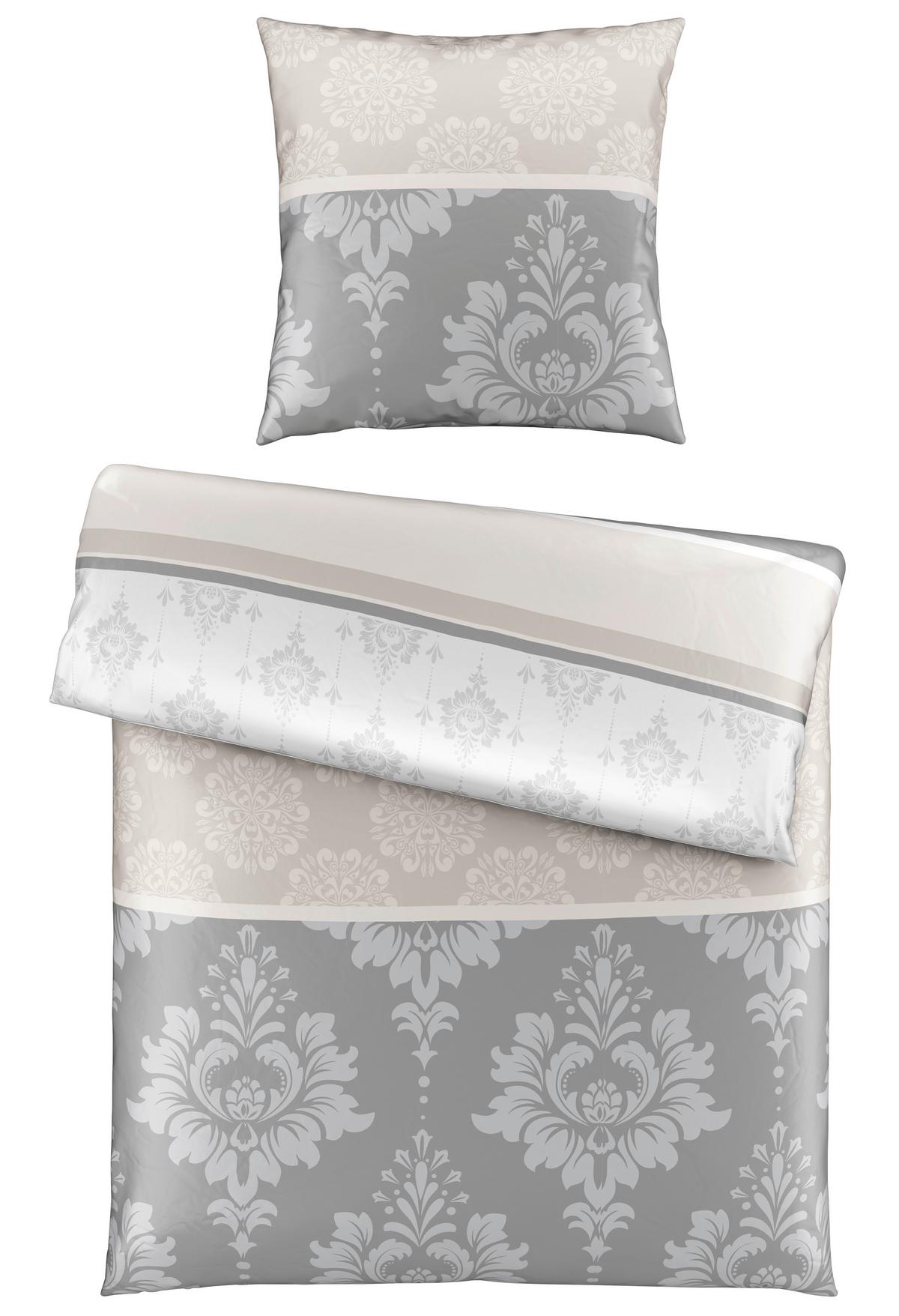 Bettwäsche Yvonne Grau ca. 135x200cm - Grau, KONVENTIONELL, Textil (135/200cm) - Modern Living