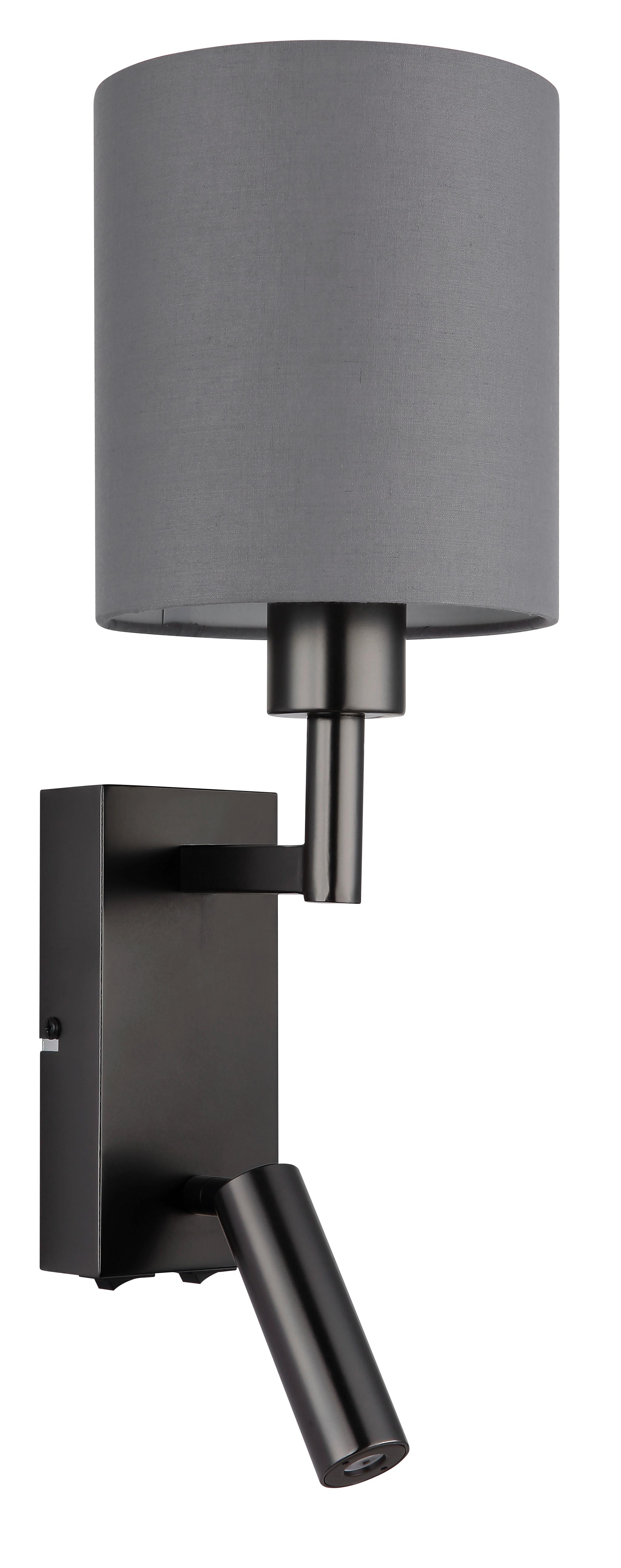 Led Zidna Svjetiljka Zamora - siva/crni krom, Konvencionalno, metal/tekstil (15/45,5cm) - Globo