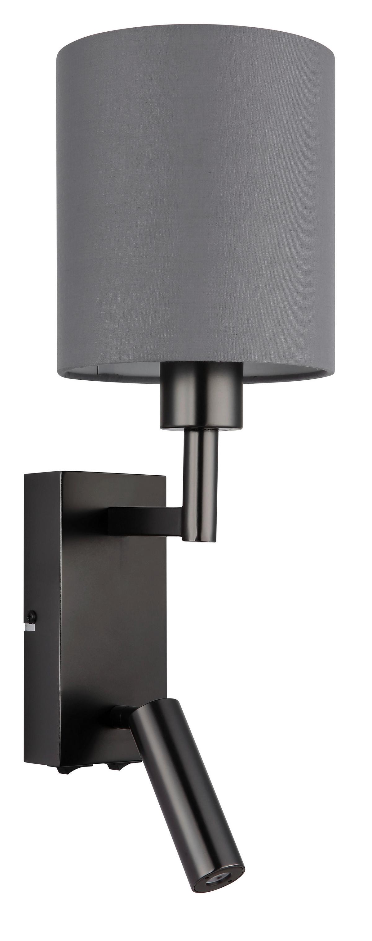 Led Zidna Svjetiljka Zamora - siva/crni krom, Konvencionalno, metal/tekstil (15/45,5cm) - Globo