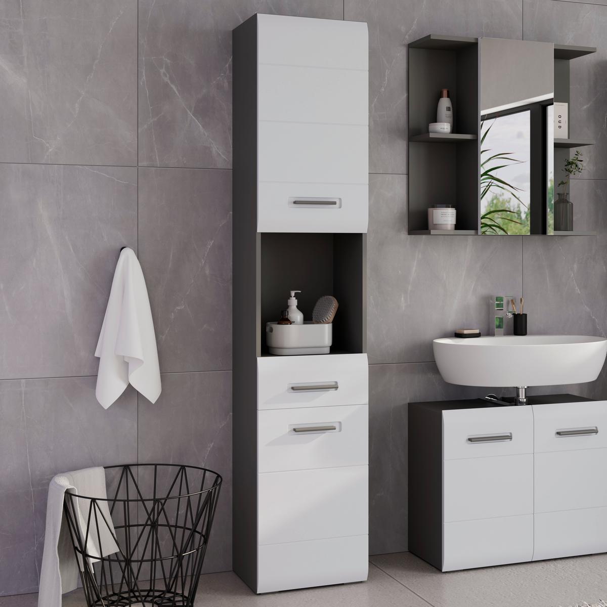 Visoki Element Pearl New - bijela/antracit, Konvencionalno, drvni materijal/plastika (40/188,5/29,6cm)