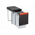 Einbauabfallsammler Cube 30 2 x 15 Liter - Grau, Kunststoff (25,3/43,3/46,7cm) - Franke Einbauabfallsammler Cube 30 2 x 15 Liter - Grau, Kunststoff (25,3/43,3/46,7cm) - Franke