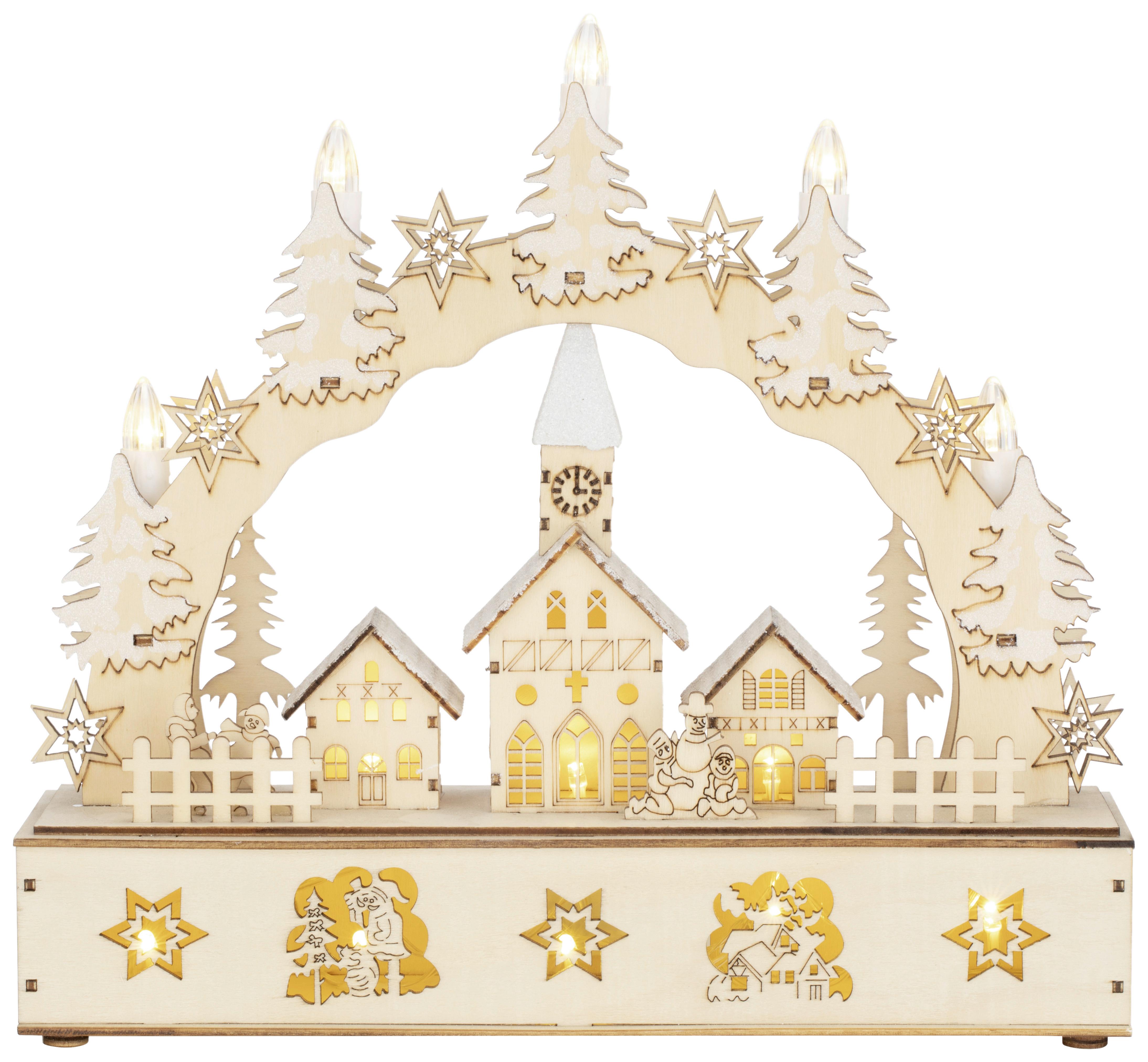 LED-Dekoleuchte Hoint Naturfarben - Naturfarben, KONVENTIONELL, Holz/Kunststoff (30/8/28cm) - Modern Living