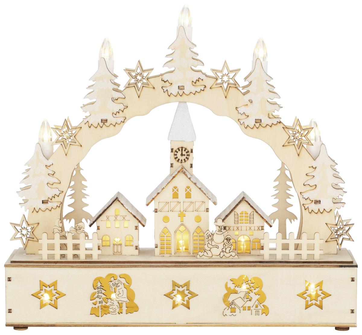 LED-Dekoleuchte Hoint Naturfarben - Naturfarben, Konventionell, Holz/Kunststoff (30/8/28cm) - Modern Living