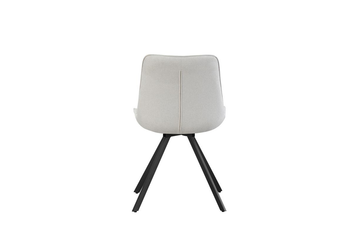 STUHL-SET EMILIA - Creme/Schwarz, Modern, Textil/Metall (52/85/61cm) - MID.YOU