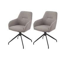 ARMLEHNSTUHL-SET TRIEST S 2ER-SET - Schlammfarben/Schwarz, MODERN, Textil/Metall (56/83/60cm) - MID.YOU