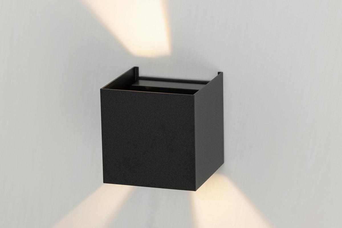 KINKIET LED ATLAS *SBN* - czarny, Basics, tworzywo sztuczne/metal (10/10/10cm) - Novel