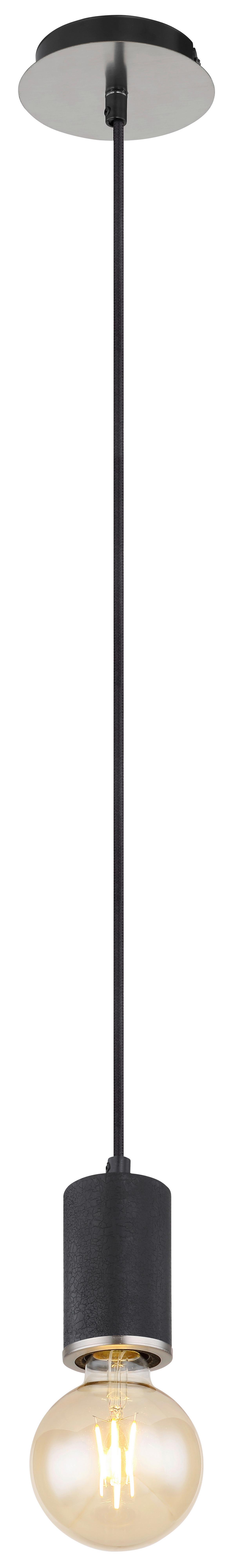 Viseča Svetilka Poldi - črna, Basics, kovina/les (12/160cm) - Globo