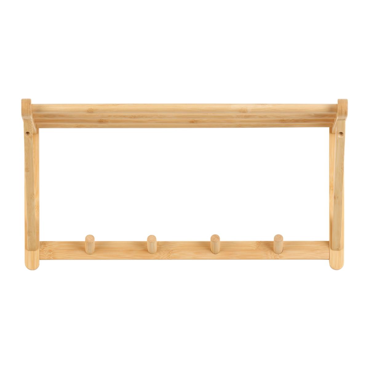 Cuier cu montare pe perete BONNIE - culoare natur, Konventionell, lemn (51/25/28cm) - Best Price