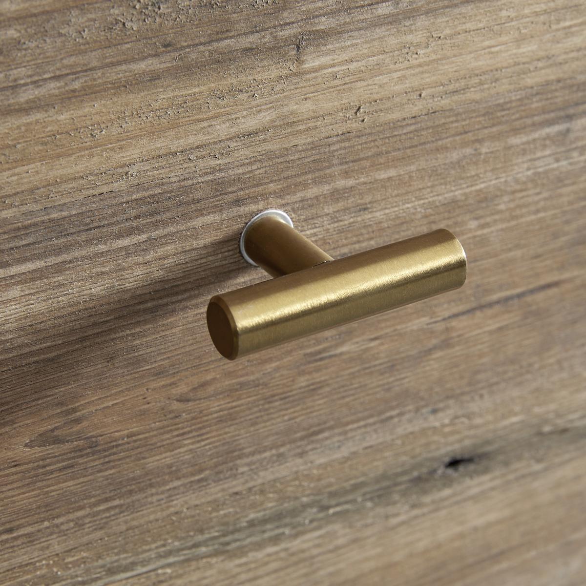Kommode Giorgia Schwarz/Natur Echtholz/MDF - Goldfarben/Schwarz, MODERN, Holz/Metall (90/66/40cm) - Bessagi Home
