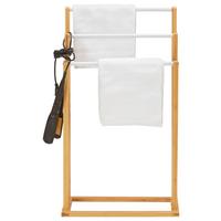 Handtuchhalter Anni II aus Echtholz - Naturfarben/Weiß, MODERN, Holz/Metall (46/82/24cm) - Mömax