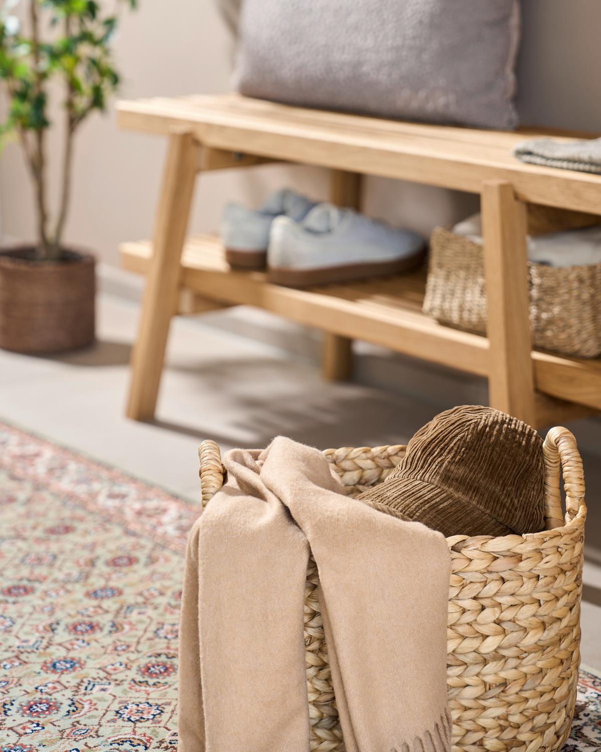 SIEDZISKO DO PRZEDPOKOJU STUDIOLINE - kolor dębowy, Natur, drewno (100/45/40cm) - Linea Natura