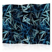 Paravan Wild Nature At Night I, 5-Delni, Dvostranski - modra/meta zelena, Basics, tekstil/les (225/172/3cm) - artgeist