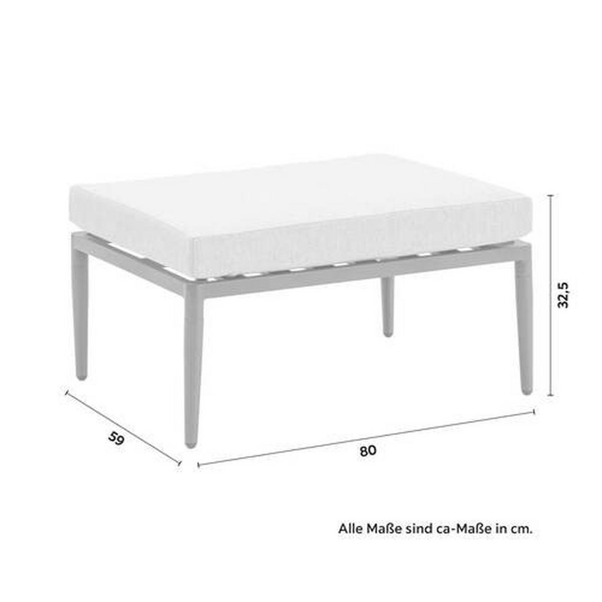 Kerti Karosszék Lábtartóval Norah - szürke, Modern, textil/fém (80/75/142cm) - Bessagi Garden