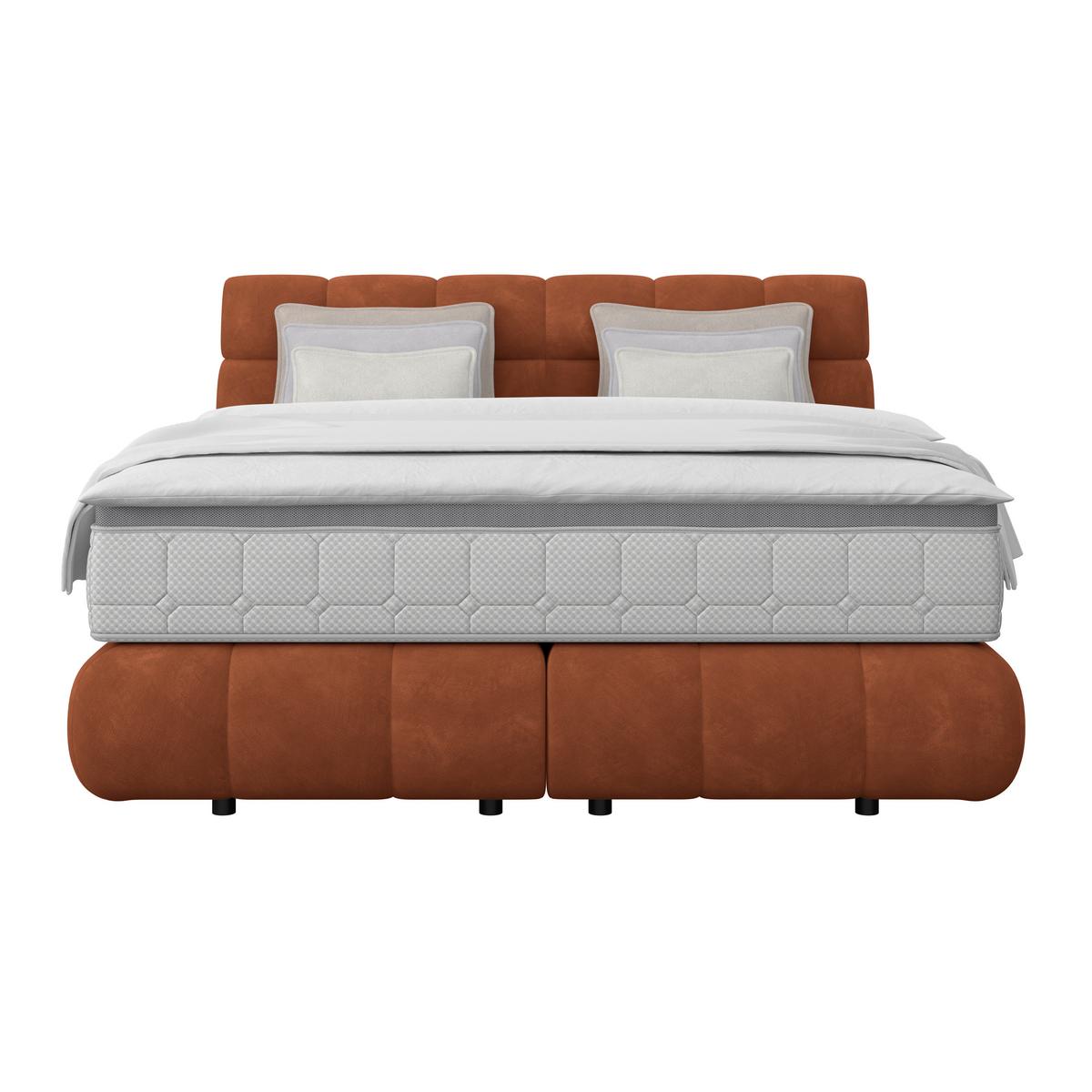 Boxspring Krevet Nobu - boje hrđe/crna, Trend, drvo/tekstil (180/200cm) - Premium Living