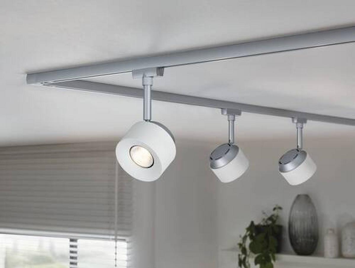 Schienensystem-Strahler Spot Focus in Weiß/Chrom max. 4 W - Chromfarben/Weiß, Basics, Kunststoff/Metall (8,6/19,7cm) - Paulmann