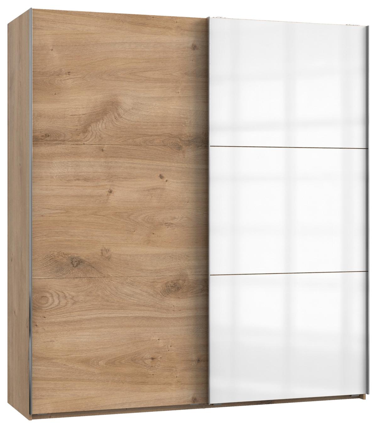 Ormar S Kliznim Vratima Level 36c - bijela/boje hrasta, Moderno, drvni materijal (200/216/65cm) - Modern Living