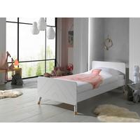 Bett Billy ca. 90x200 cm Satin Weiß - Weiß, KONVENTIONELL, Holzwerkstoff (90/200cm) - Vipack