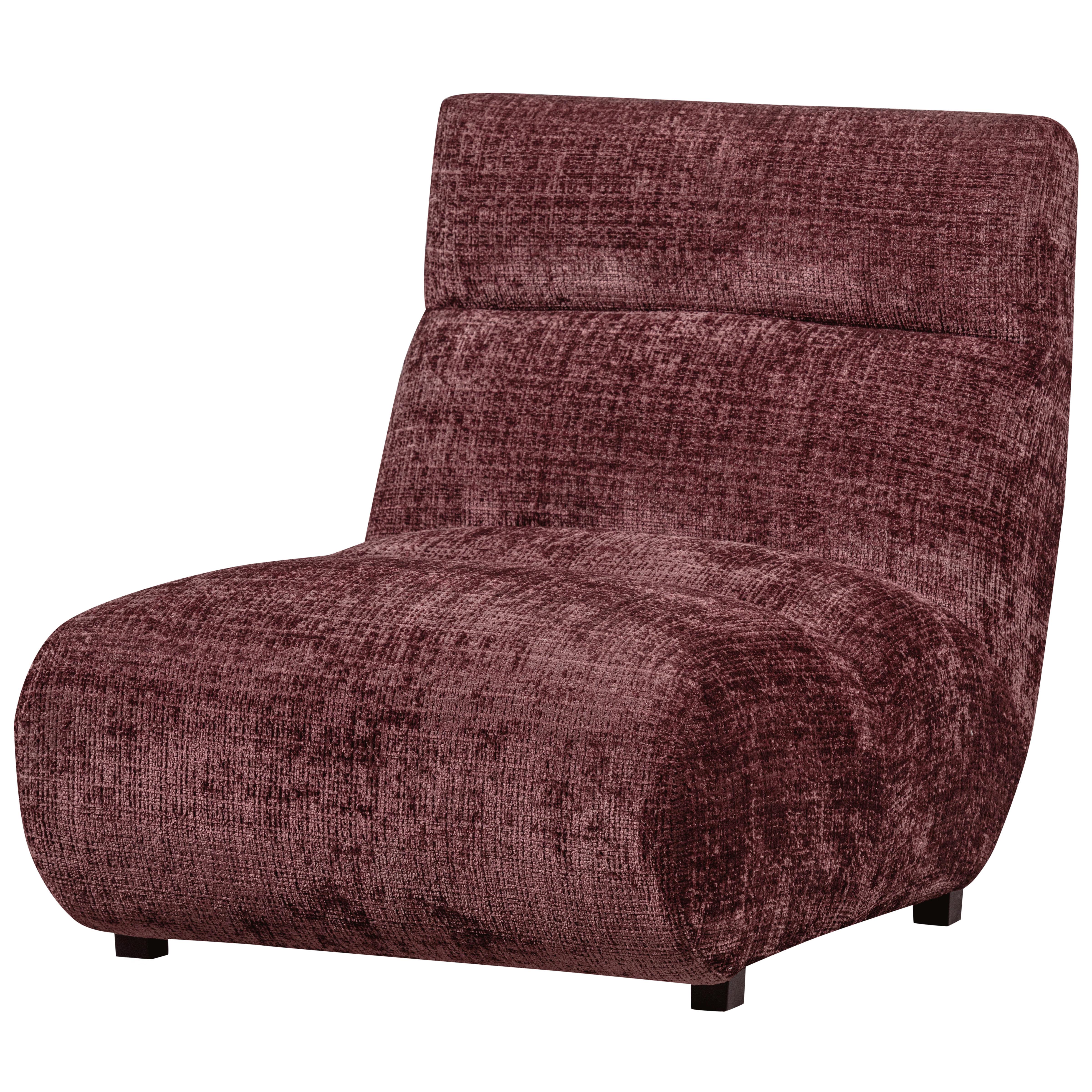Sessel Observe Aubergine B: 75 cm - Aubergine/Schwarz, Design, Kunststoff/Textil (75/82/96cm) - Livetastic