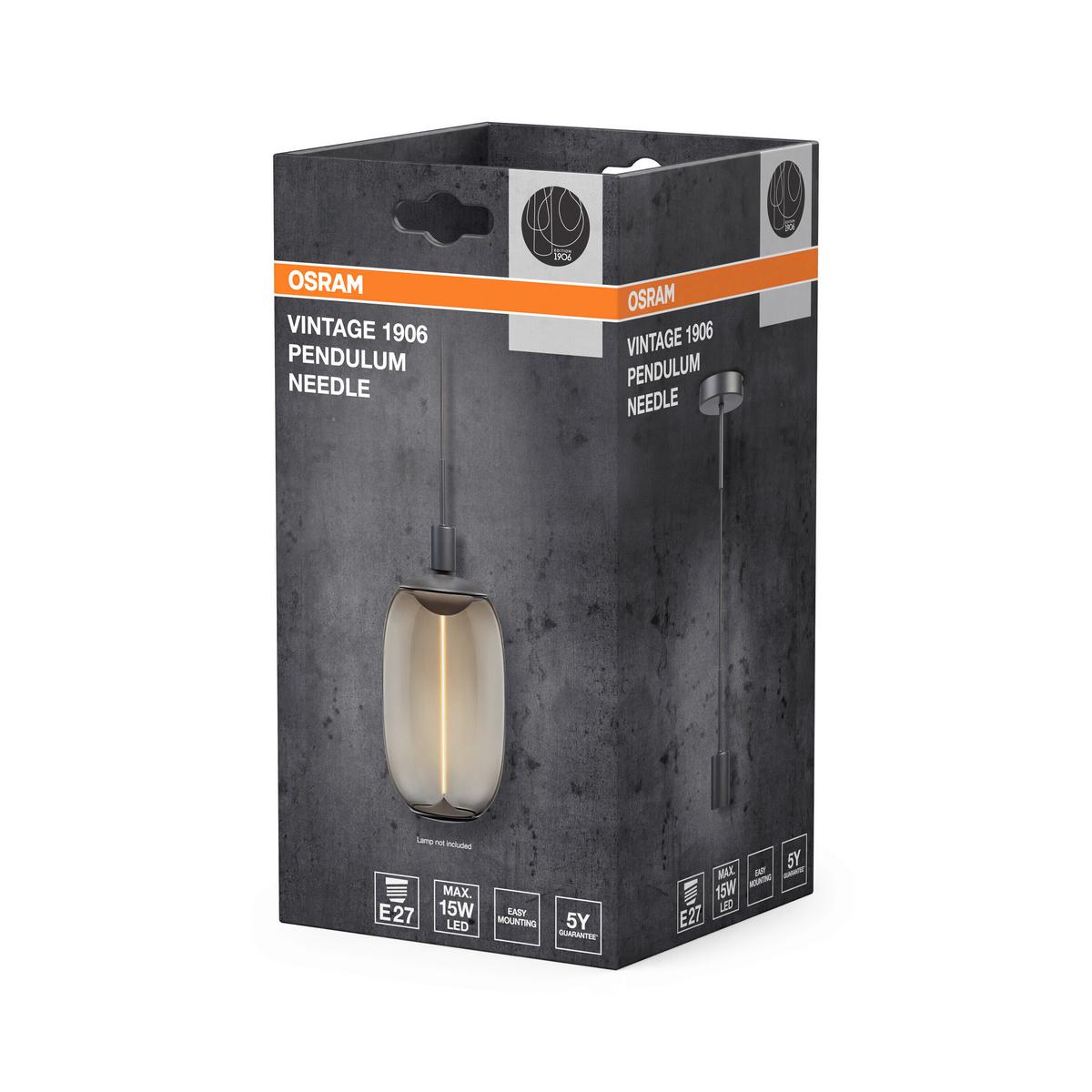 OPRAWKA ŻARÓWKI VINTAGE 1906 PENDULUM NEEDLE - ciemnoszary, Konventionell, metal (10/228,7cm) - Osram