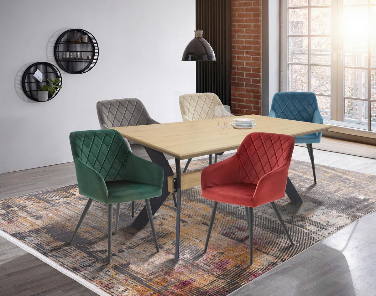 KRZESŁO Z PODŁOKIETNIKAMI ACTOR - czarny/szary, Trend, metal/drewno (54/86/60cm) - Livetastic