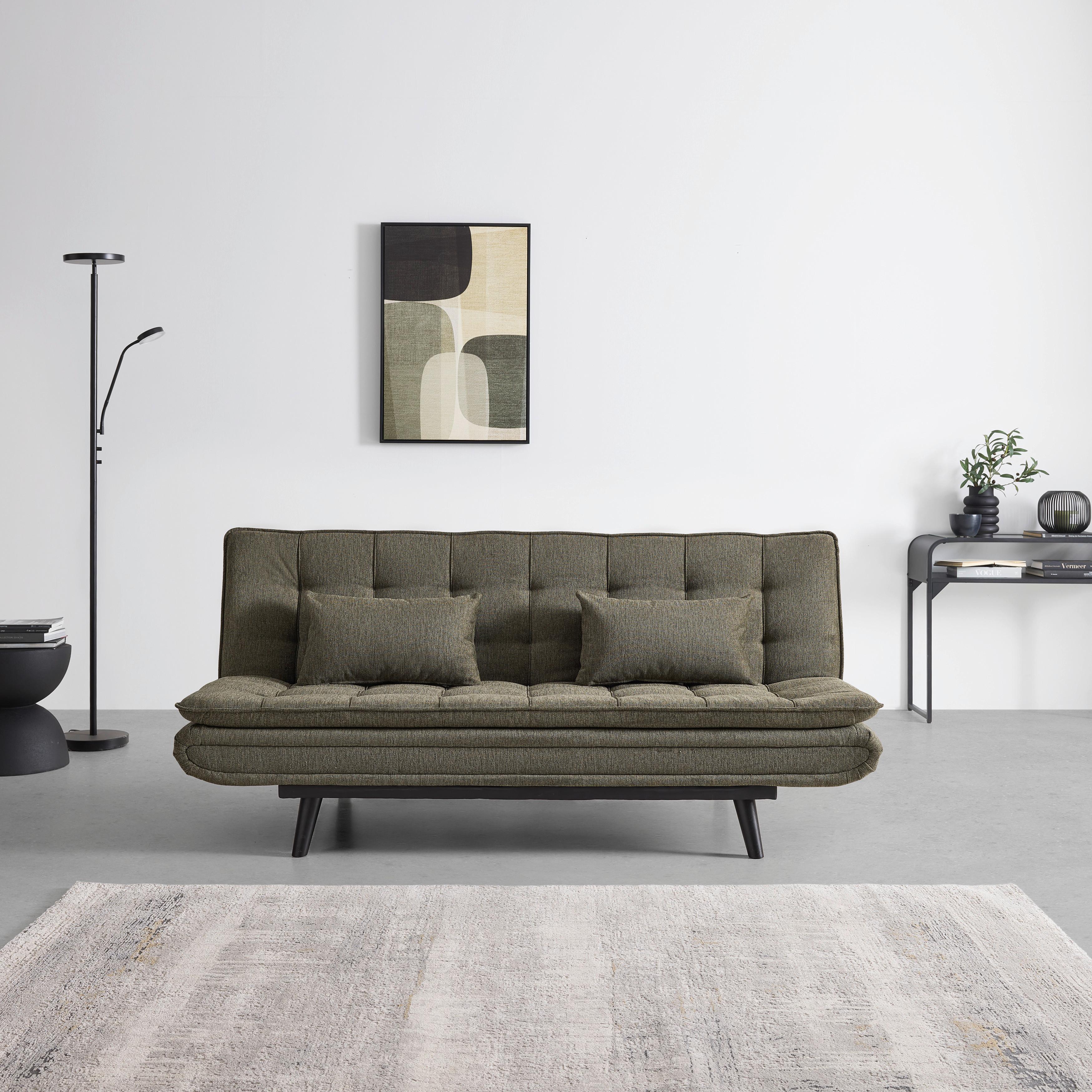 BÄDDSOFFA SUN -BASED- - grön/svart, Modern, trä/textil (190/83/93cm) - Based