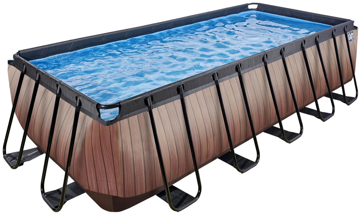 Bazen Exit Wood Pool, Črpalka S Peščenim Filtrom, 540x250cm - rjava, Konvencionalno, kovina (540/250/122cm) - EXIT Toys