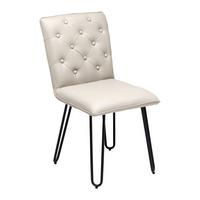 KRZESŁO IVIE - czarny/taupe, Modern, metal/drewno (43/86/62cm) - Bessagi Home