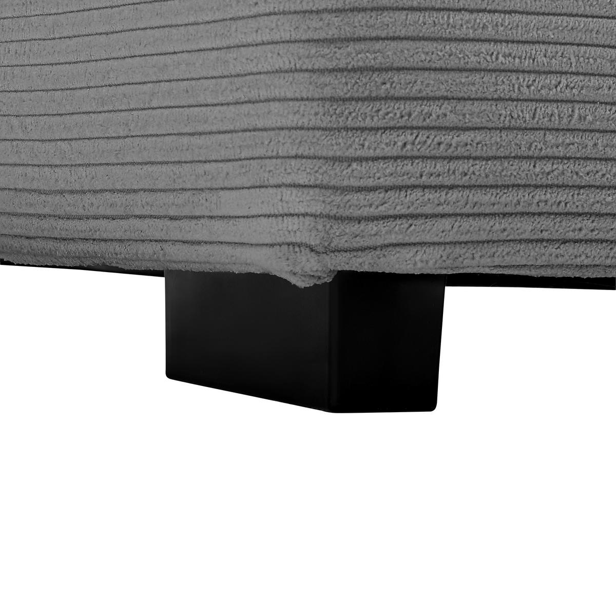 Ecksofa Pedro Grau - Schwarz/Grau, MODERN, Kunststoff/Textil (190/300cm) - Mömax
