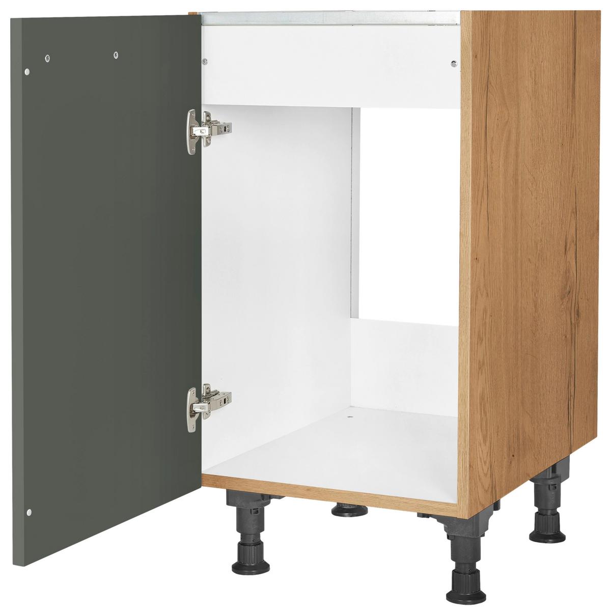 Spülenunterschrank Easytouch Grün - Eichefarben/Schwarz, MODERN, Holzwerkstoff/Metall (45/87/56cm) - Nobilia