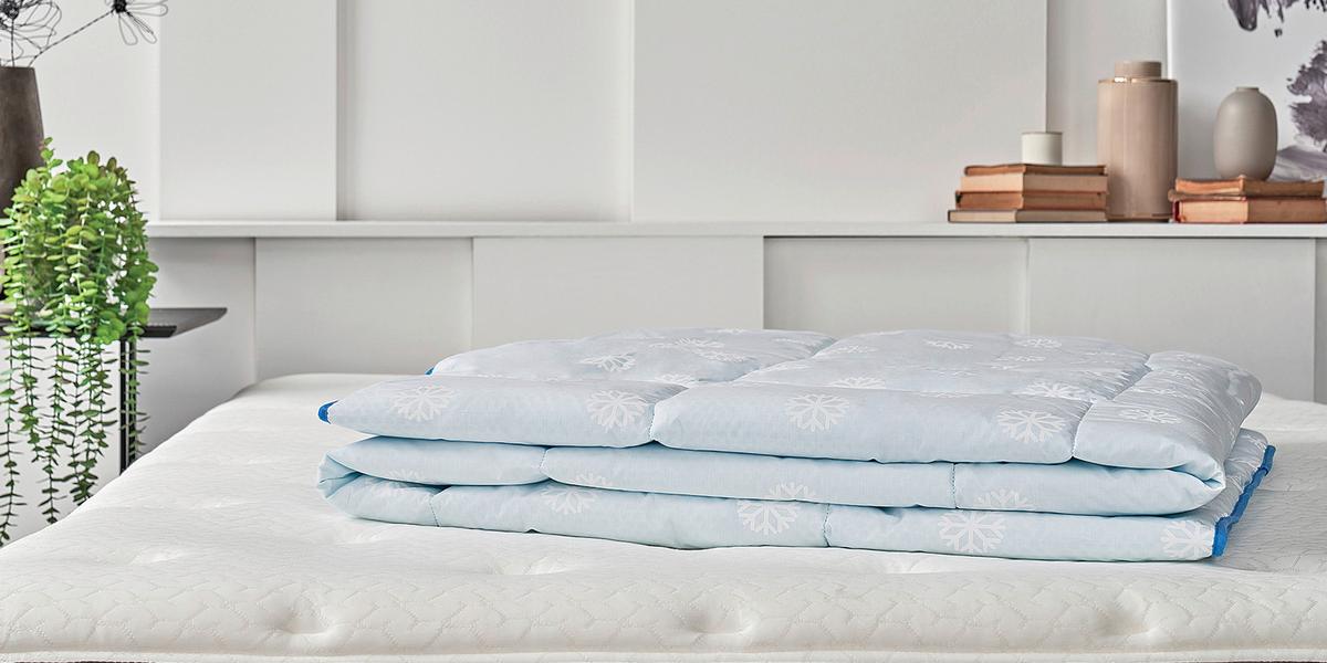 Bettdecke Dacron Climarelle Cool ca. 155x220x14cm Hellblau - Hellblau, Basics, Textil (155/220/14cm) - Yatas