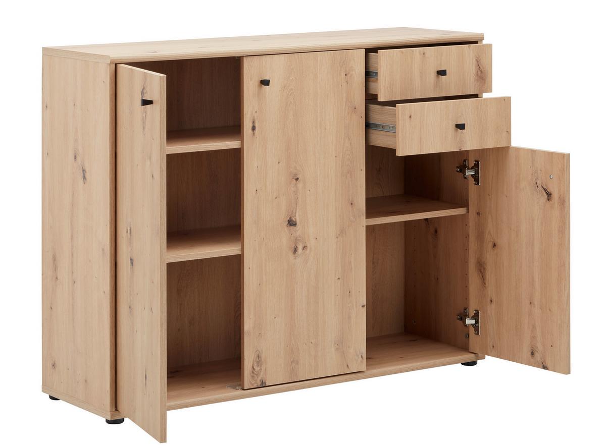 Comodă cu uși TEMPRA 2 - stejar Artisan, Konventionell, material pe bază de lemn (108,8/85,5/34,8cm) - Based