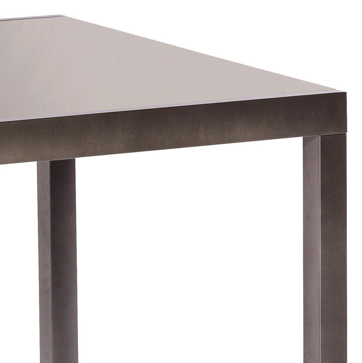 Gartentisch ''Semi'', Graphitfarben/Grau - Graphitfarben/Grau, KONVENTIONELL, Glas/Metall (200-300/110/75cm) - Gardenson