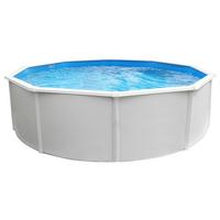 Schwimmbecken Steely Supreme Ø ca. 550cm - Blau/Weiß, MODERN, Kunststoff/Metall (550/132cm)