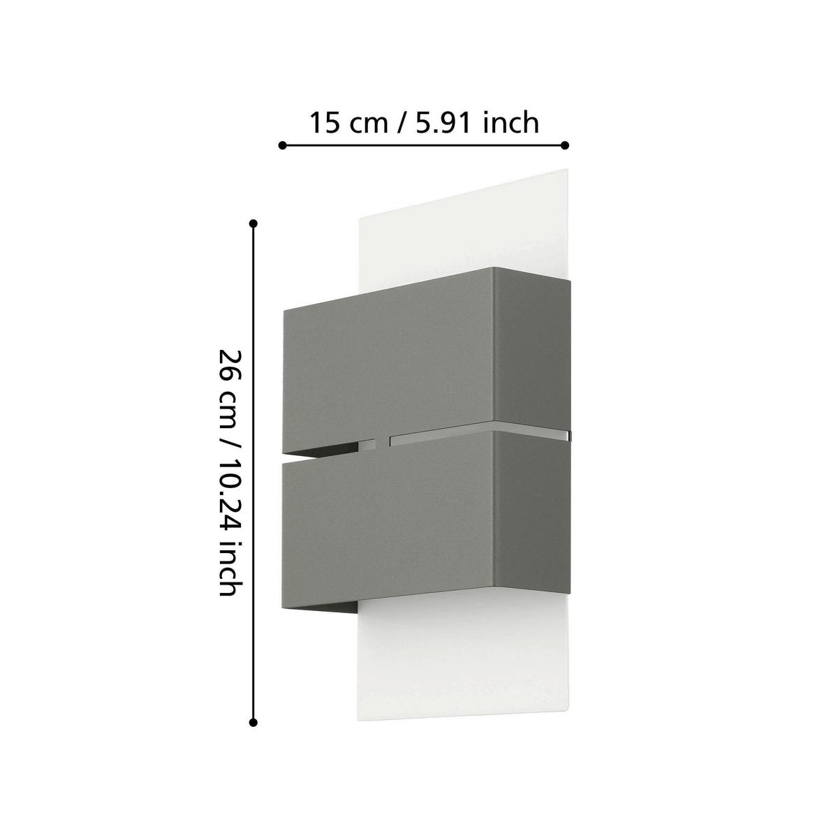 Aussenwandleuchte 93254* Kibea - Weiss/Anthrazit, Design, Metall (15cm) - Eglo