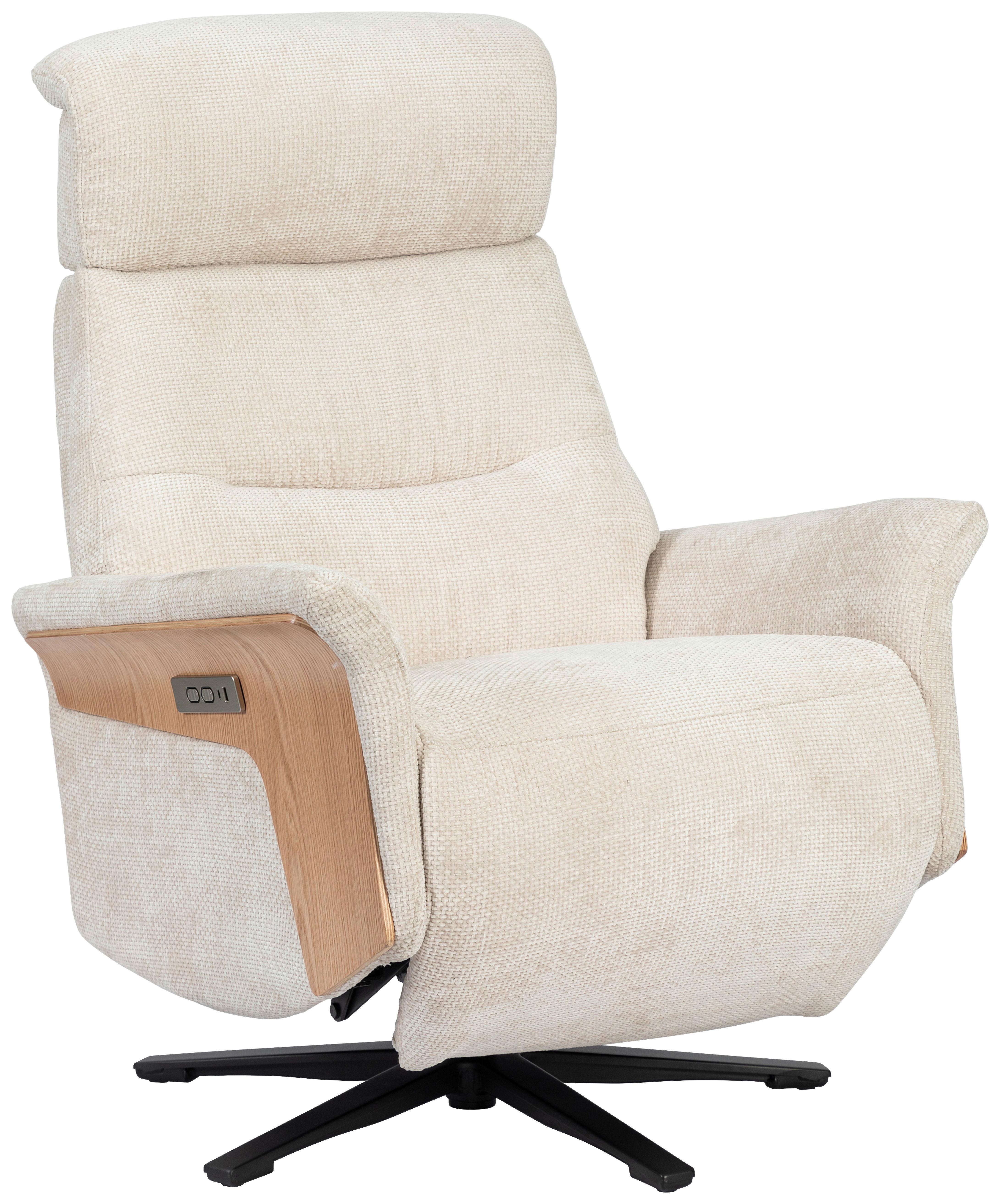 Tv Fotelj Rio - črna/barve hrasta, Moderno, kovina/tekstil (75/106/87cm)