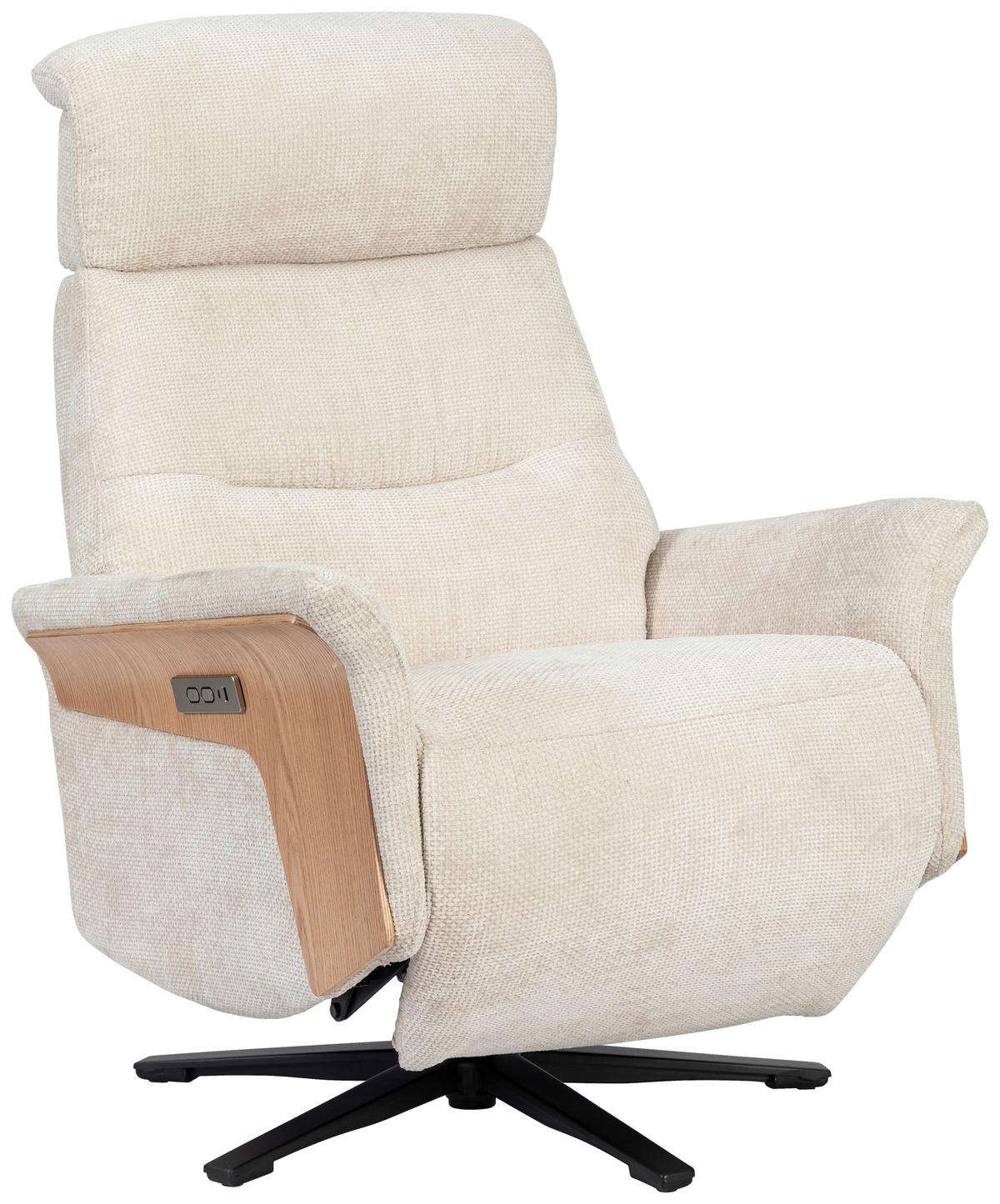 Tv Fotelj Rio - črna/barve hrasta, Moderno, kovina/tekstil (75/106/87cm)