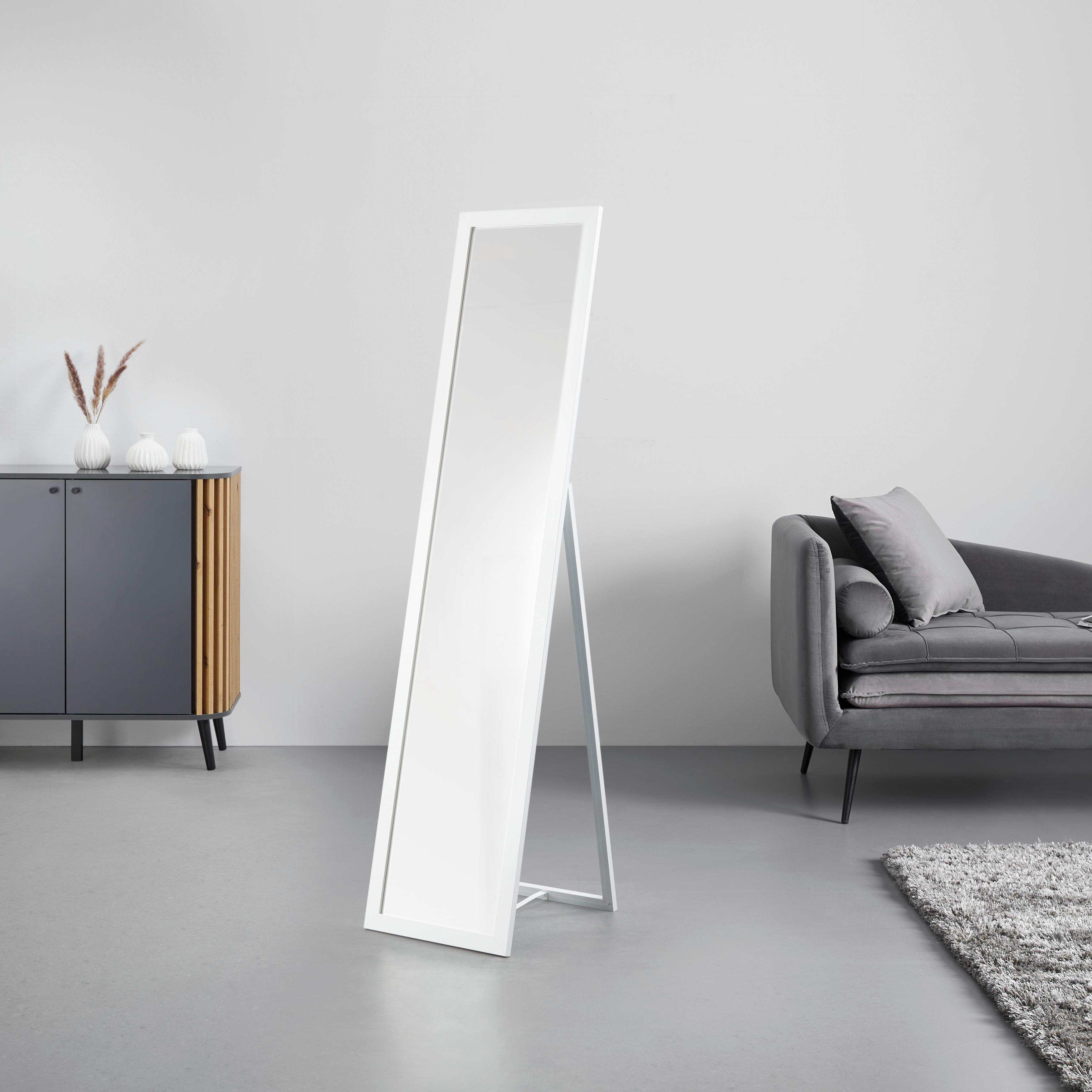 GOLVSPEGEL RIO WEIß -SB- - vit, Modern, trämaterial/glas (36/156/44cm) - Mömax
