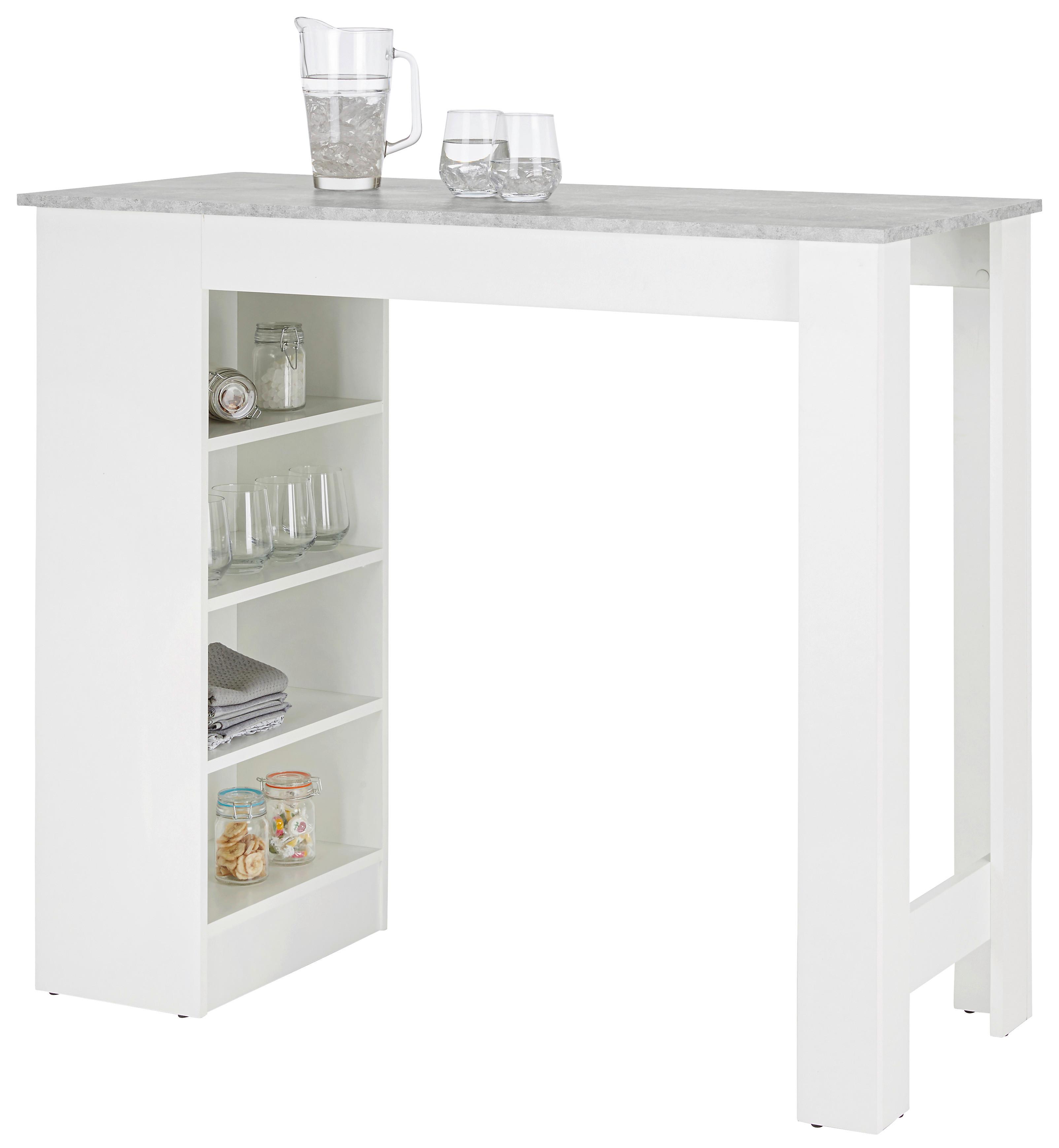 Bárasztal Mojito - fehér/szürke, Modern, faalapú anyag (115/50/103cm) - Best Price