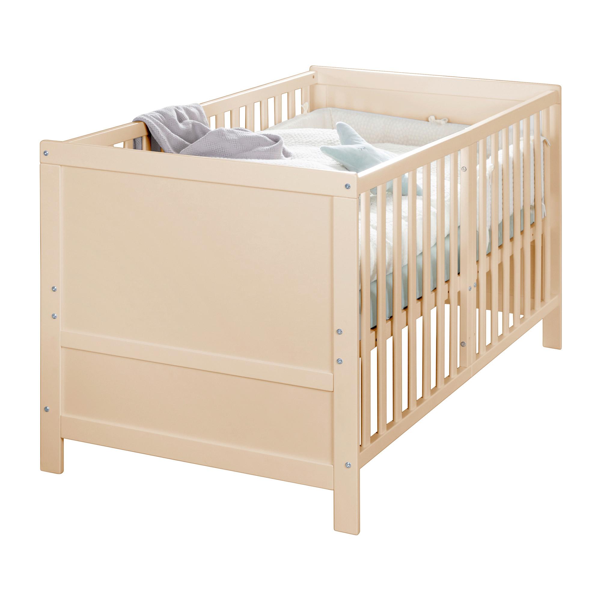 Rácsos Kiságy, Átalakítható Easy Sleep - világosbarna, Basics, faalapú anyag (78/78/142cm) - Roba