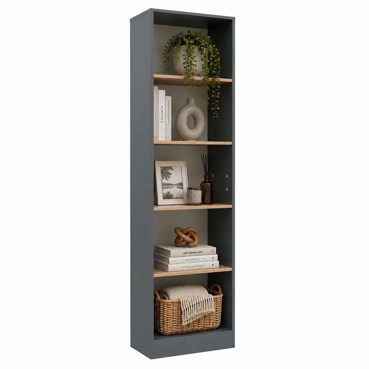 Regal Dilos XL Anthrazit/Honigeiche - Honigeiche/Anthrazit, Design, Holzwerkstoff (52/183/30cm) - MID.YOU