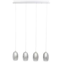 LED-Hängeleuchte Metropolis in Grau/Chromfarben max.5 Watt - Chromfarben/Grau, Design, Glas/Metall (72/12/121cm) - Brilliant