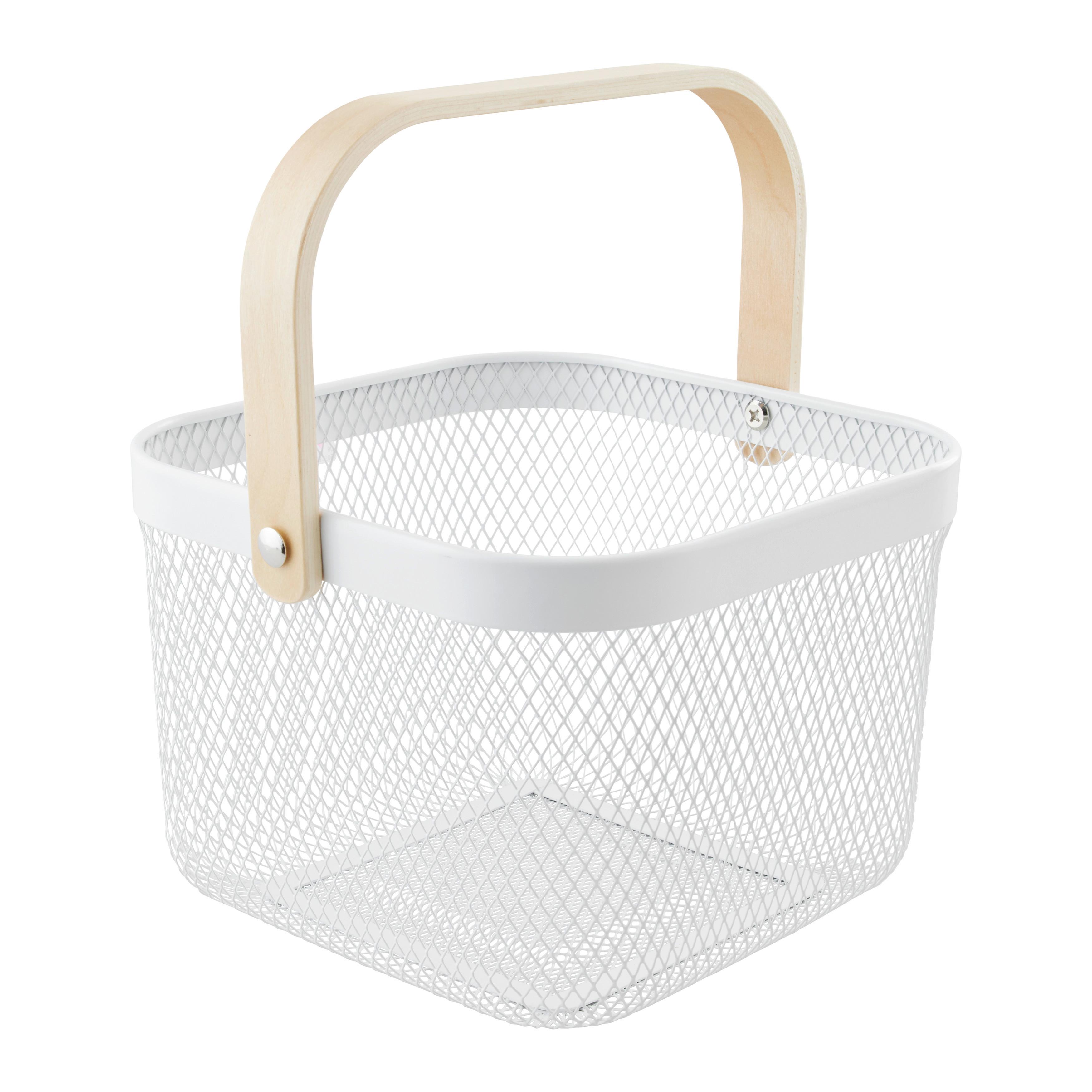 Univerzális Kosár Betty - fehér, Modern, fa/fém (26.8/25.5/17.5cm) - Mömax
