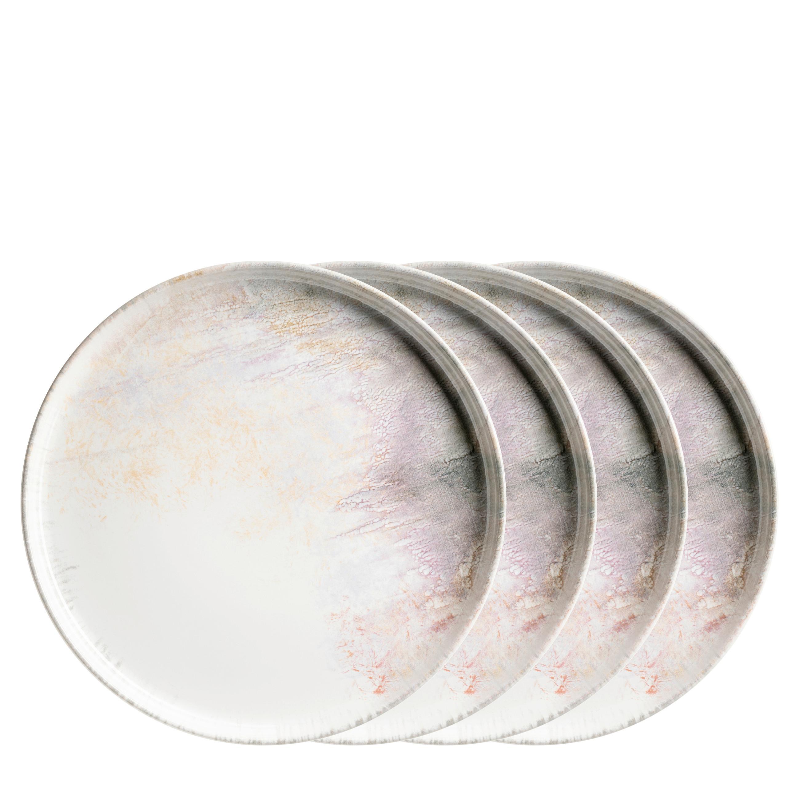 Speisetellerset 935632 - Weiss/Lila, Basics, Keramik (27/2,5cm) - Mäser