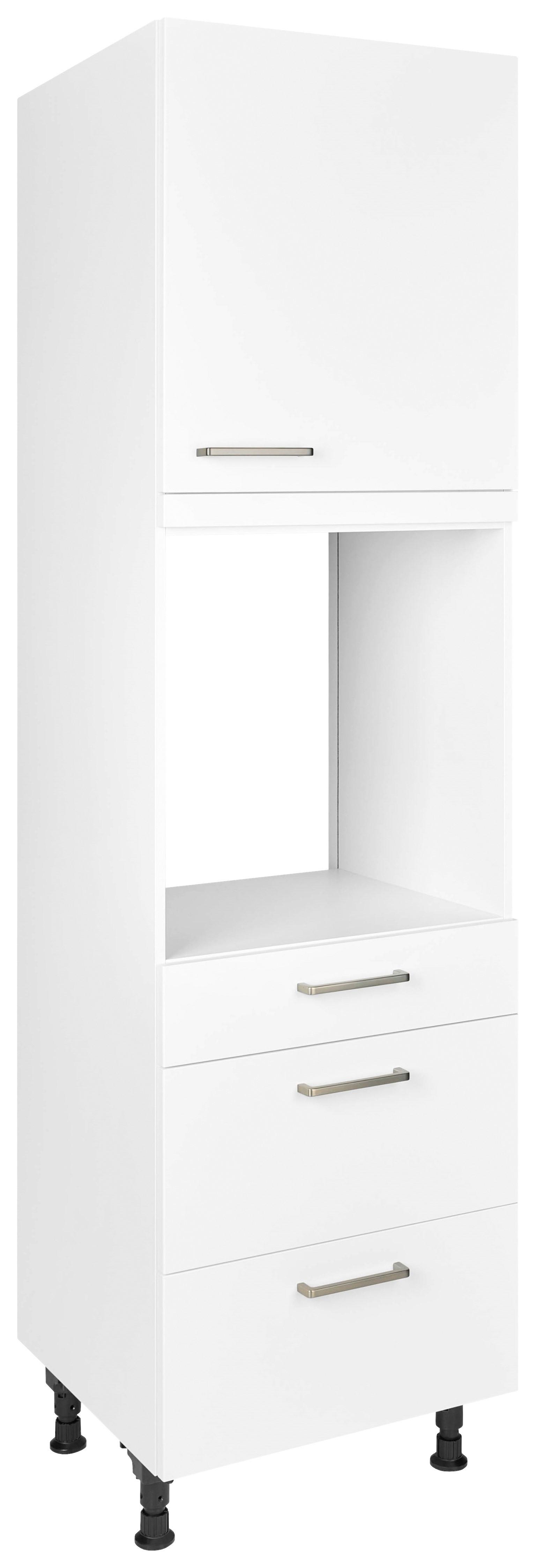 Geräteumbauschrank Touch Weiß - Edelstahlfarben/Weiß, MODERN, Holzwerkstoff/Metall (60/216,6/58cm) - Nobilia