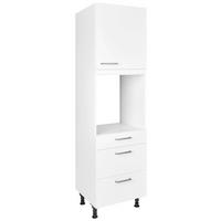 Geräteumbauschrank Touch Weiß - Edelstahlfarben/Weiß, MODERN, Holzwerkstoff/Metall (60/216,6/58cm) - Nobilia