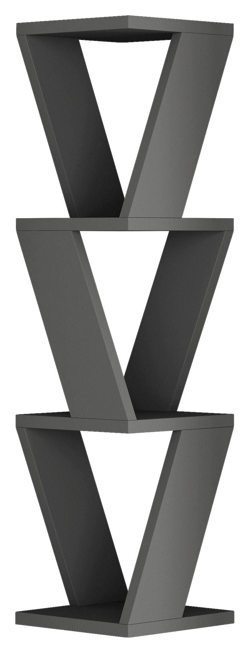 WANDBOARD ZENA REGAL - Anthrazit, Design, Holzwerkstoff (22/85/22cm) - Livetastic