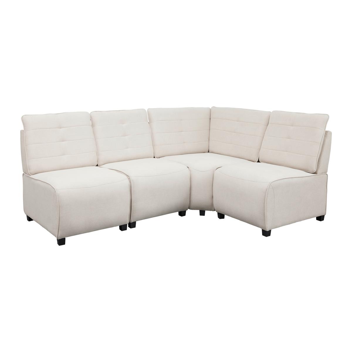 Sedežna Garnitura Victoire, Oblika L - bež, Moderno, umetna masa/tekstil (215/90/83cm) - Bessagi Home