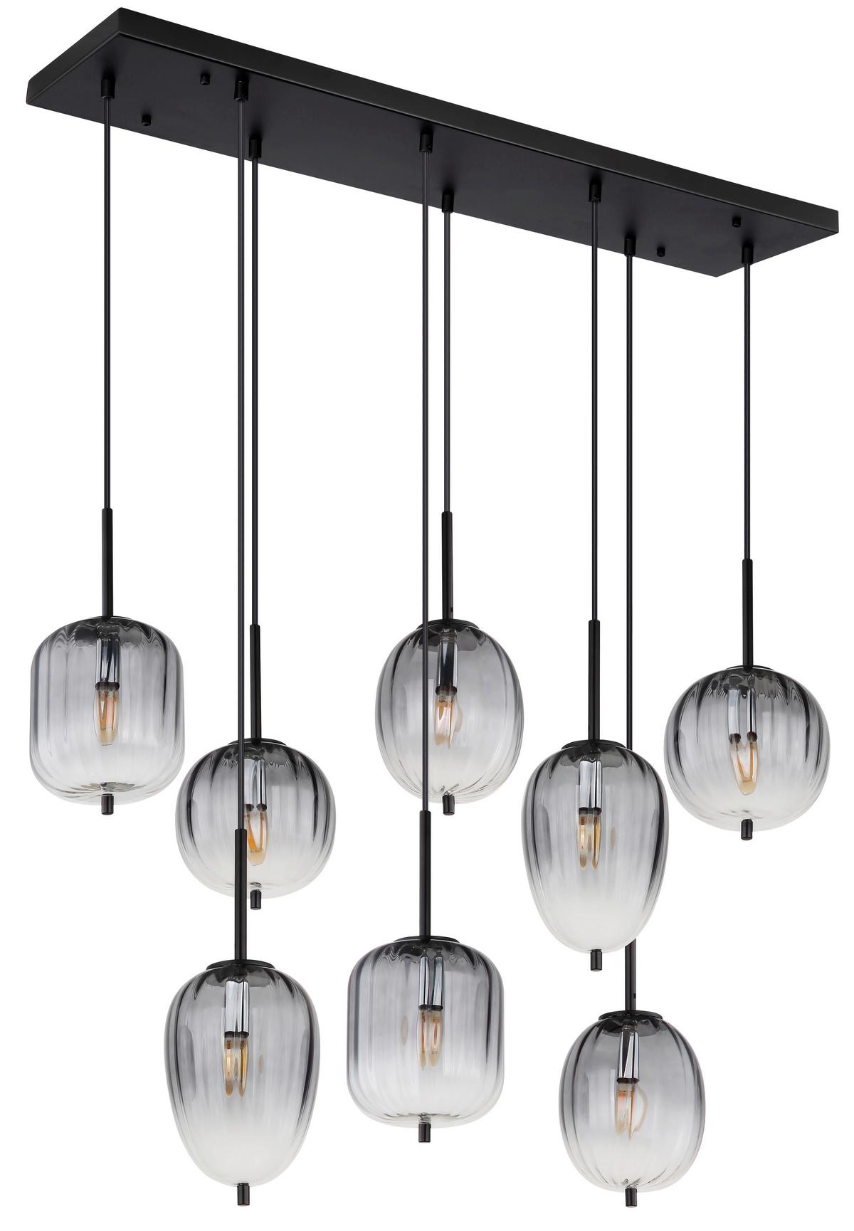 Viseča Svetilka 15215-8 Attila - siva/črna, Design, kovina/umetna masa (102,5/32,5/120cm)