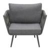 LOUNGEGARNITUR MILA - Dunkelgrau, MODERN, Textil/Metall (236/69/70cm) - Bessagi Garden